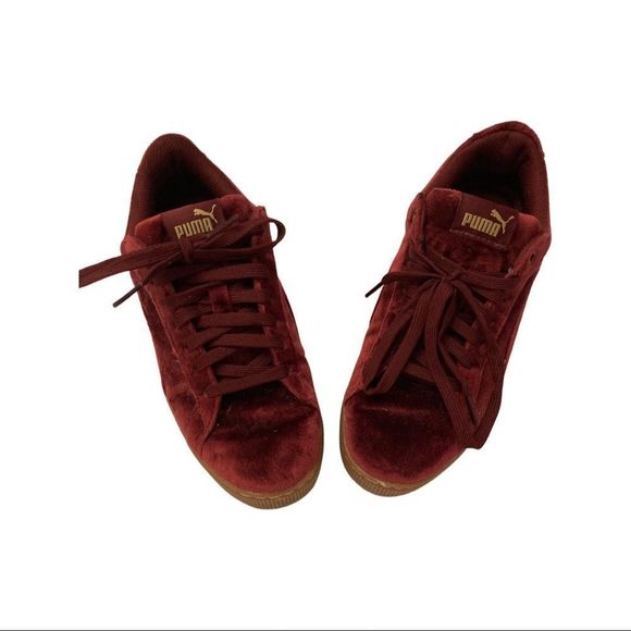 Puma Fenty red velvet platform sneakers 7 - Picture 1 of 5